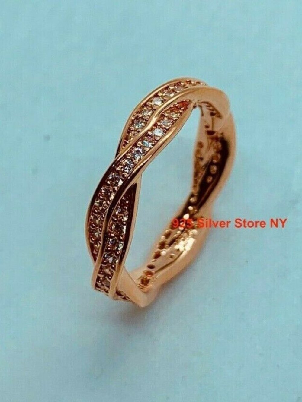 NEW Authentic Pandora Ring Rose Ring Twist of Fate 180892CZ